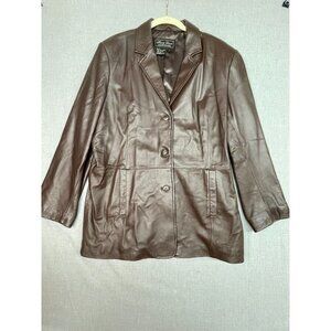Terry Lewis Classic Luxuries Women's Brown Genuine Leather Jacket 77025 Size L